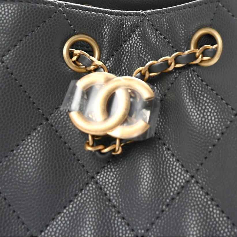 Caviar Quilted Small Chanel 25 Handbag Dark Grey