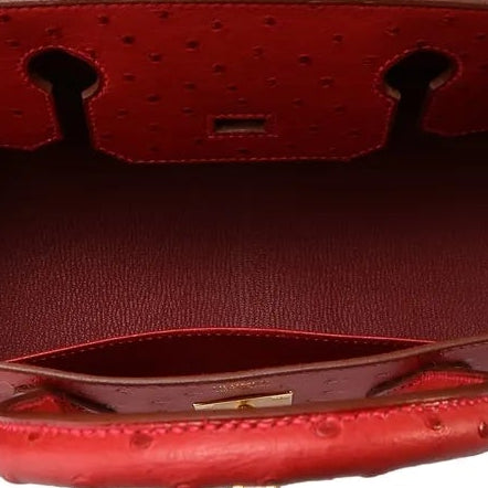 Ostrich Birkin 35 red