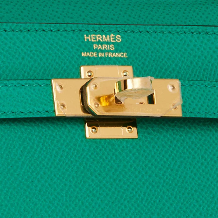 Kelly Sellier 25 Vert Jade Epsom Gold Hardware