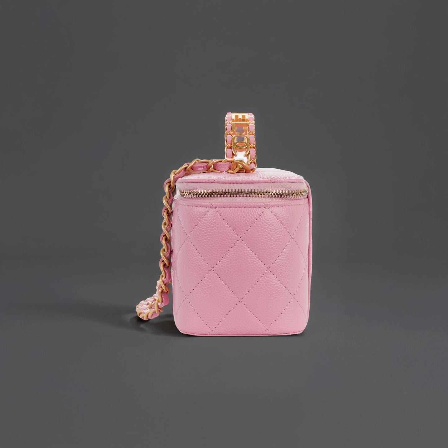 Caviar Quilted Pick Me Up Vanity Case Pink