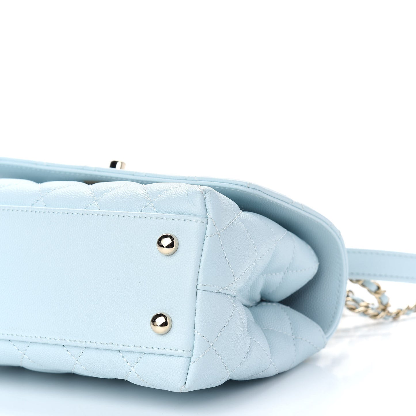 Caviar Quilted Mini Coco Handle Flap Light Blue