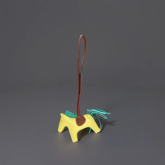 Milo Lambskin Grigri Rodeo Horse Bag Charm PM Lime Menthe Fauve