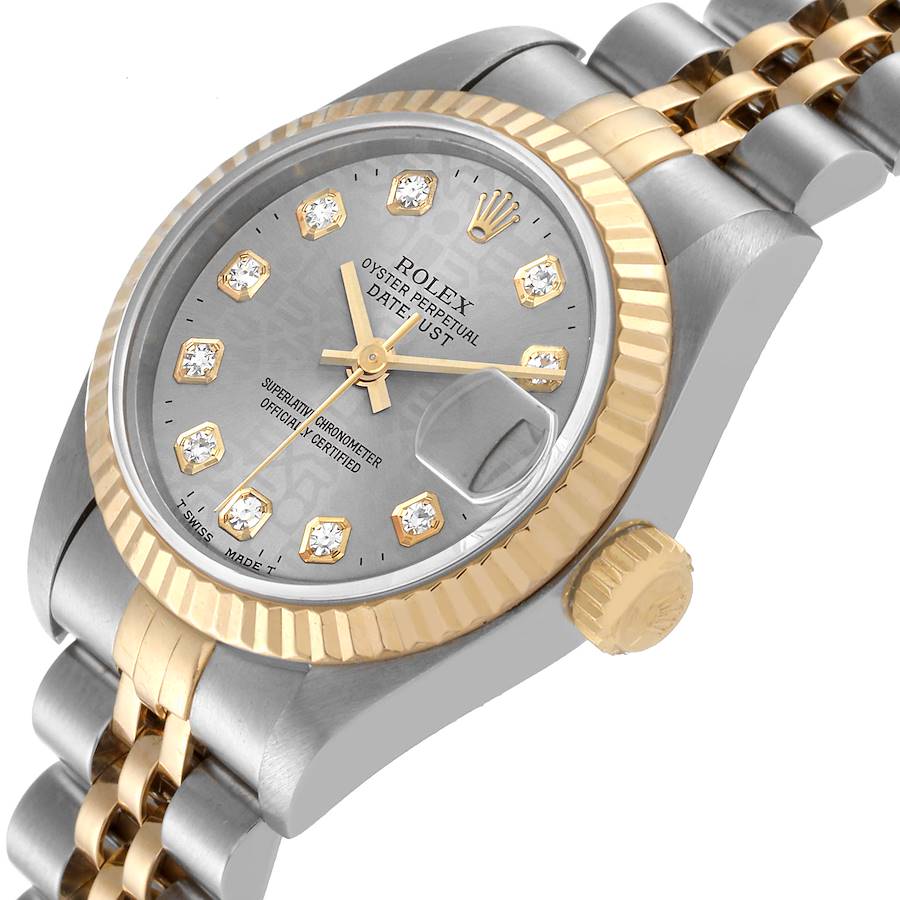 Rolex Datejust 26mm Steel Yellow Gold Slate Diamond Dial  Watch