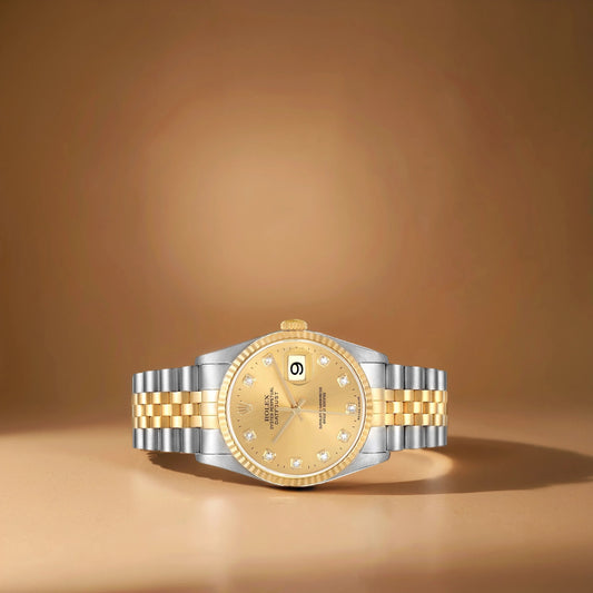 Rolex Datejust 36mm Diamond Dial Steel Yellow Gold Watch