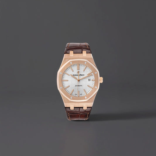 Audemars Piguet Royal Oak Rose Gold Silver Mens Watch