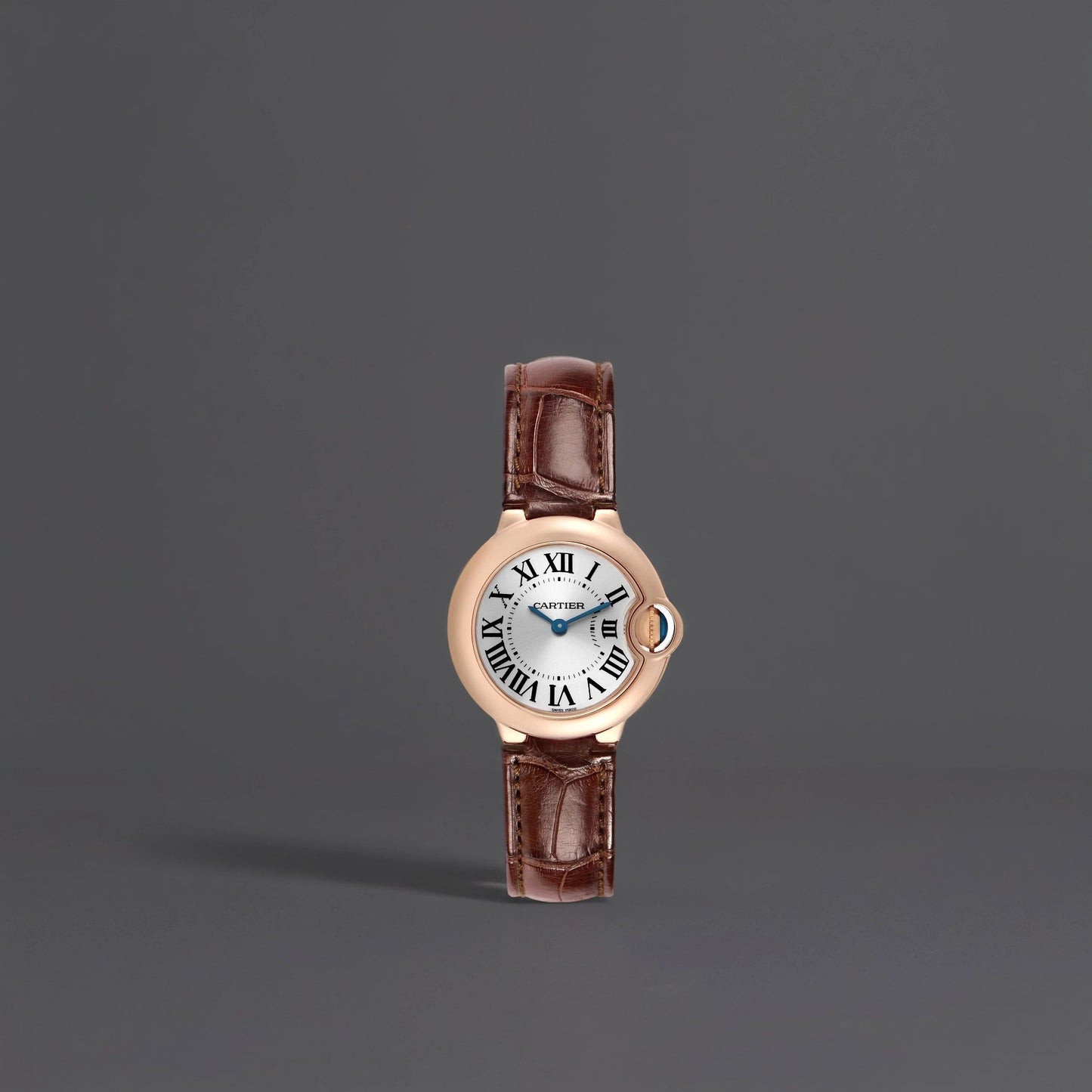 Cartier Ballon Bleu 28 Rose Gold Silver Dial Watch
