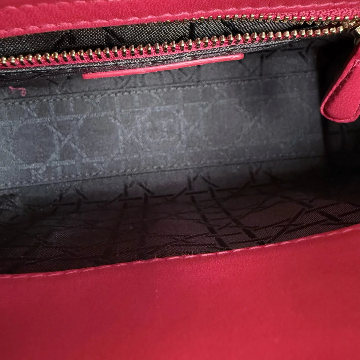 Lambskin Cannage Mini Lady Dior Red