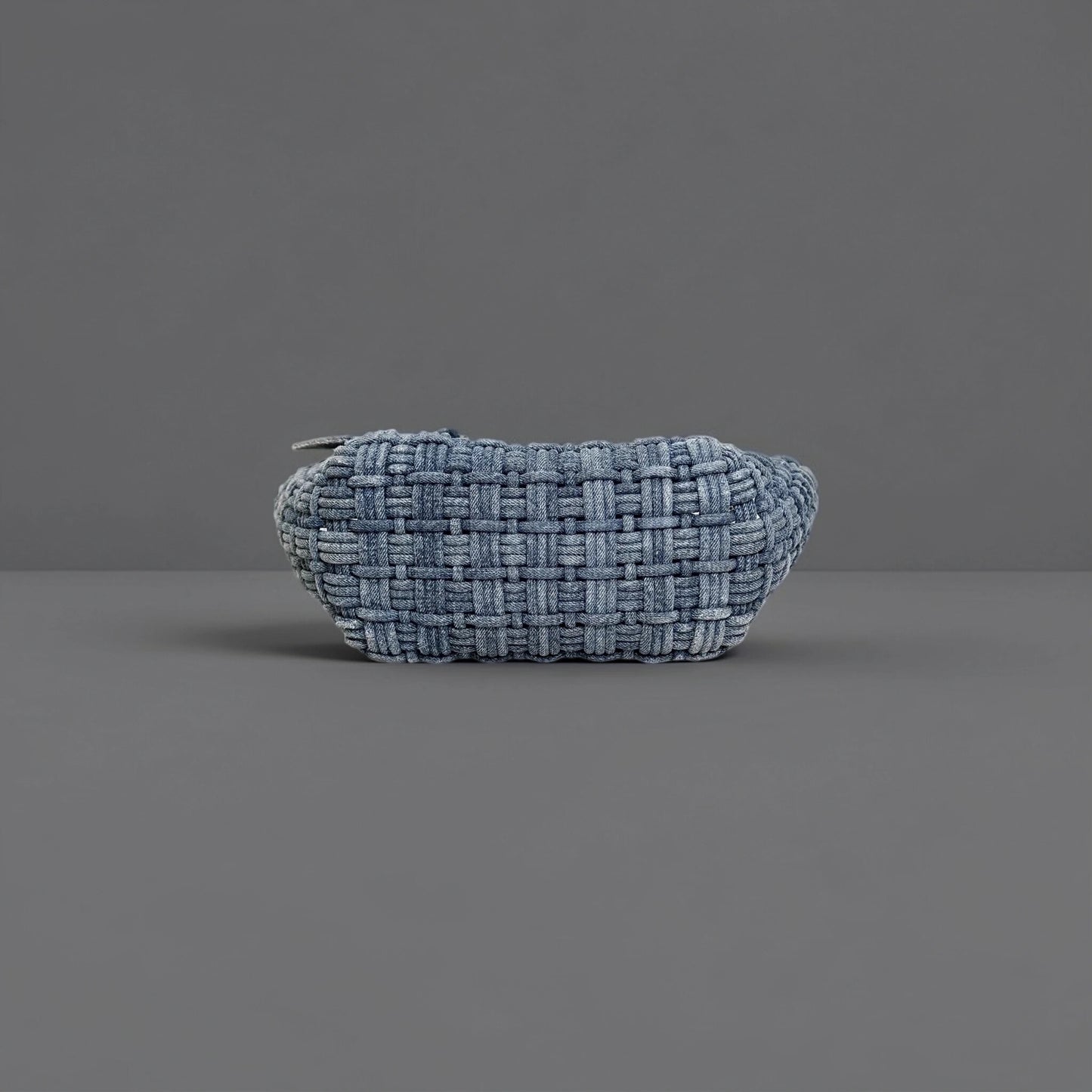 Washed Frayed Denim Braided XS Bistro Basket Blue