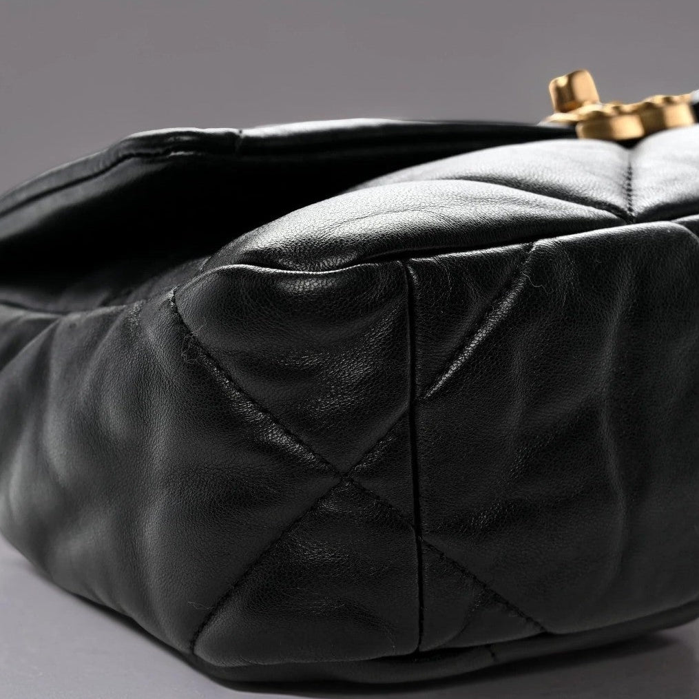 Lambskin Quilted Medium Chanel 19 Flap Black