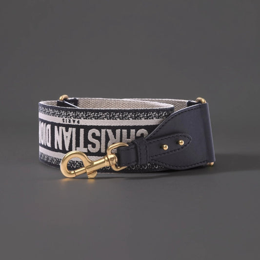 Canvas Embroidered Shoulder Strap Blue