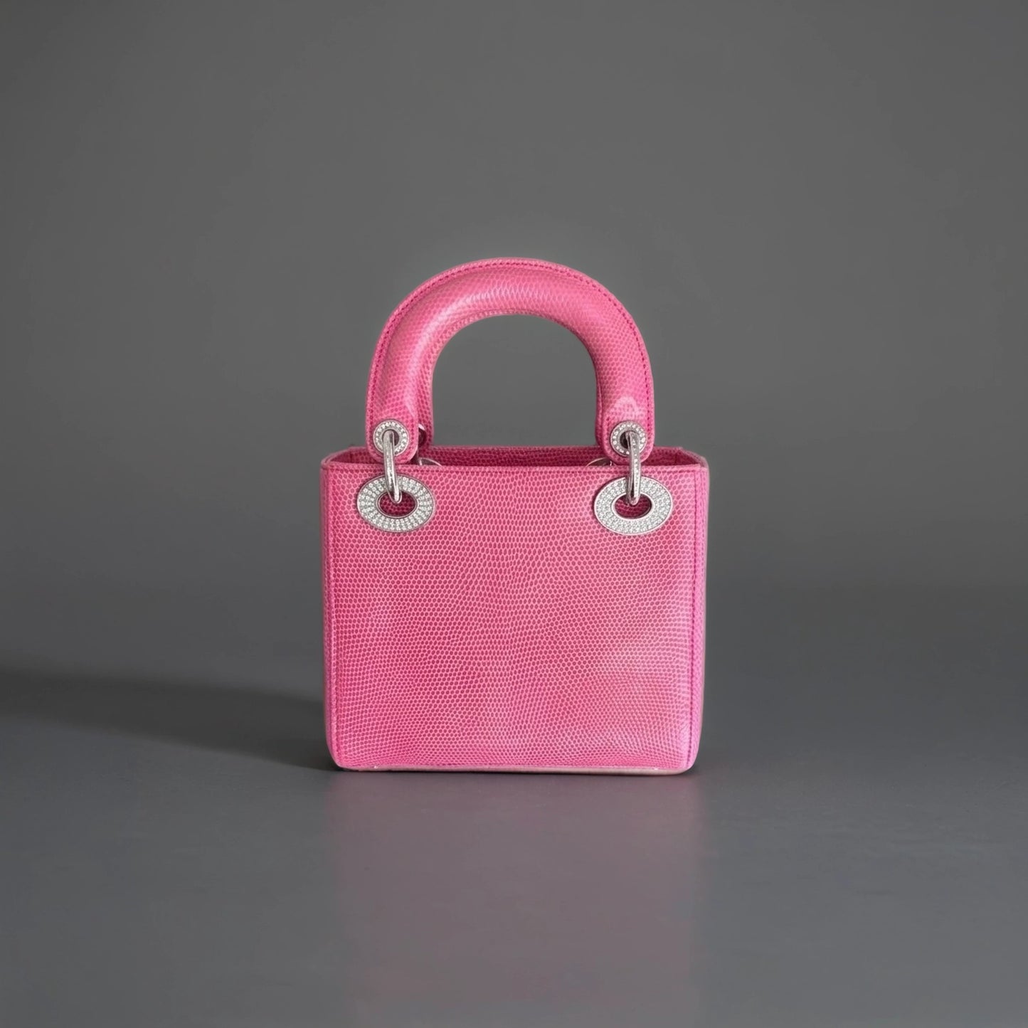 Lizard Swarovski Crystal Mini Lady Dior Pink