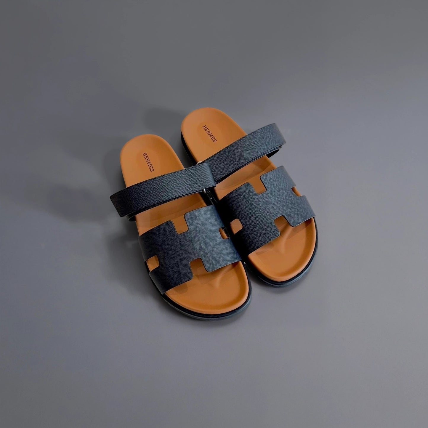 Calfskin Chypre Sandals 41.5 Black Gold
