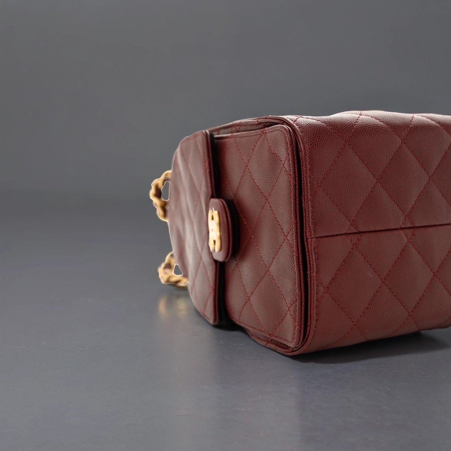 Caviar Quilted Small Chanel 25 Handbag Burgundy