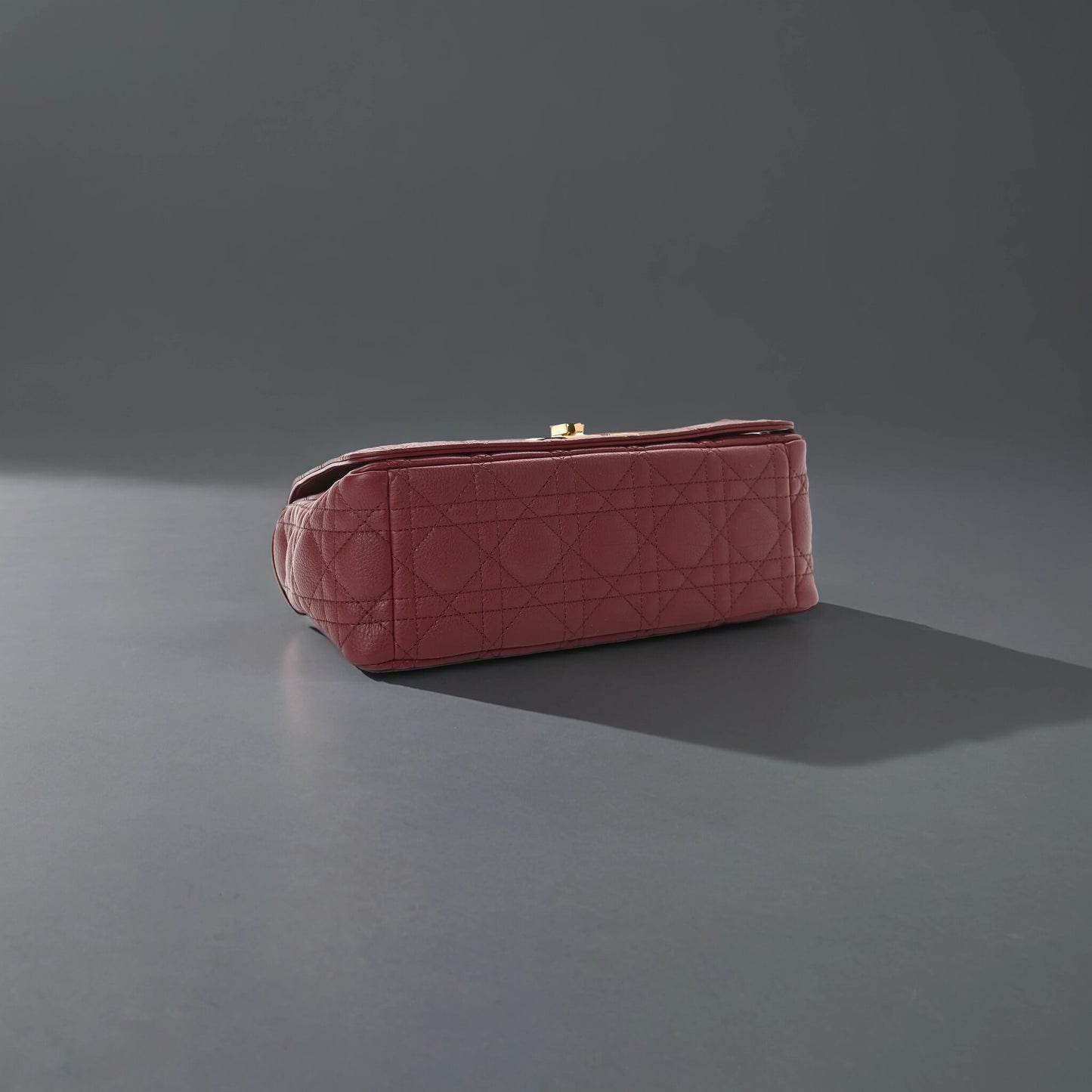 Calfskin Cannage Medium Caro Bag Brick Red