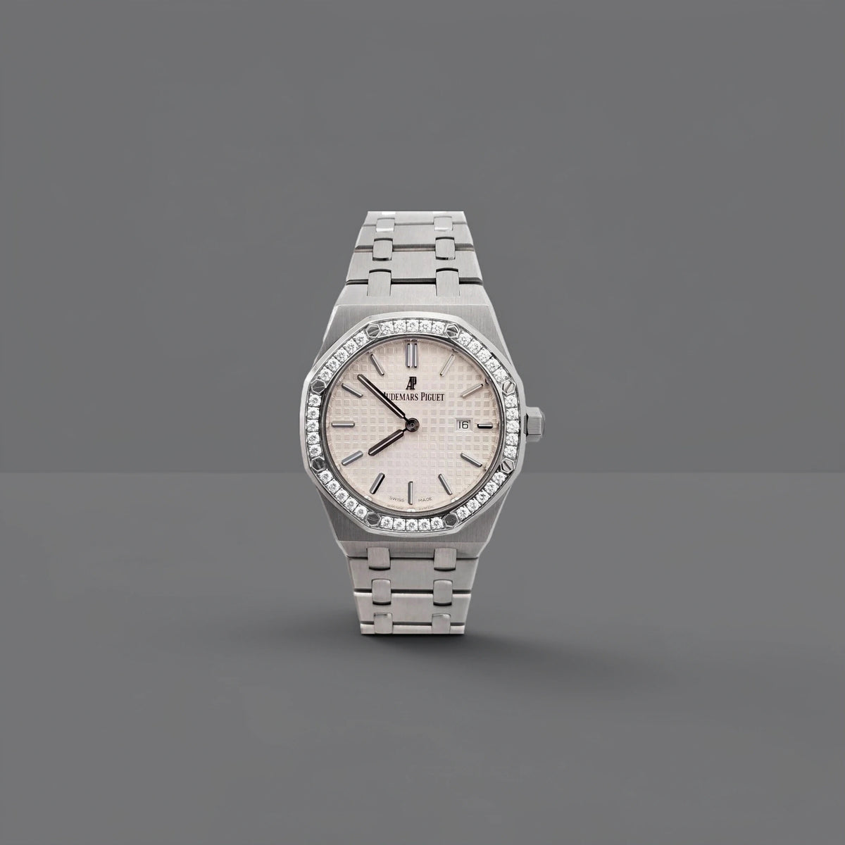 Lady Royal Oak Diamond Bezel Steel Quartz 33mm Watch