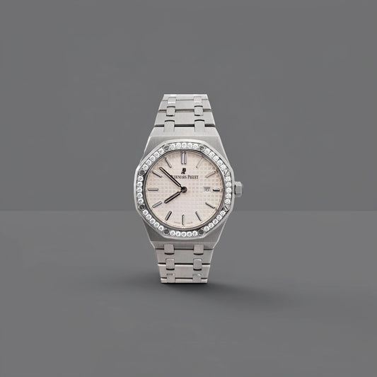 Lady Royal Oak Diamond Bezel Steel Quartz 33mm Watch