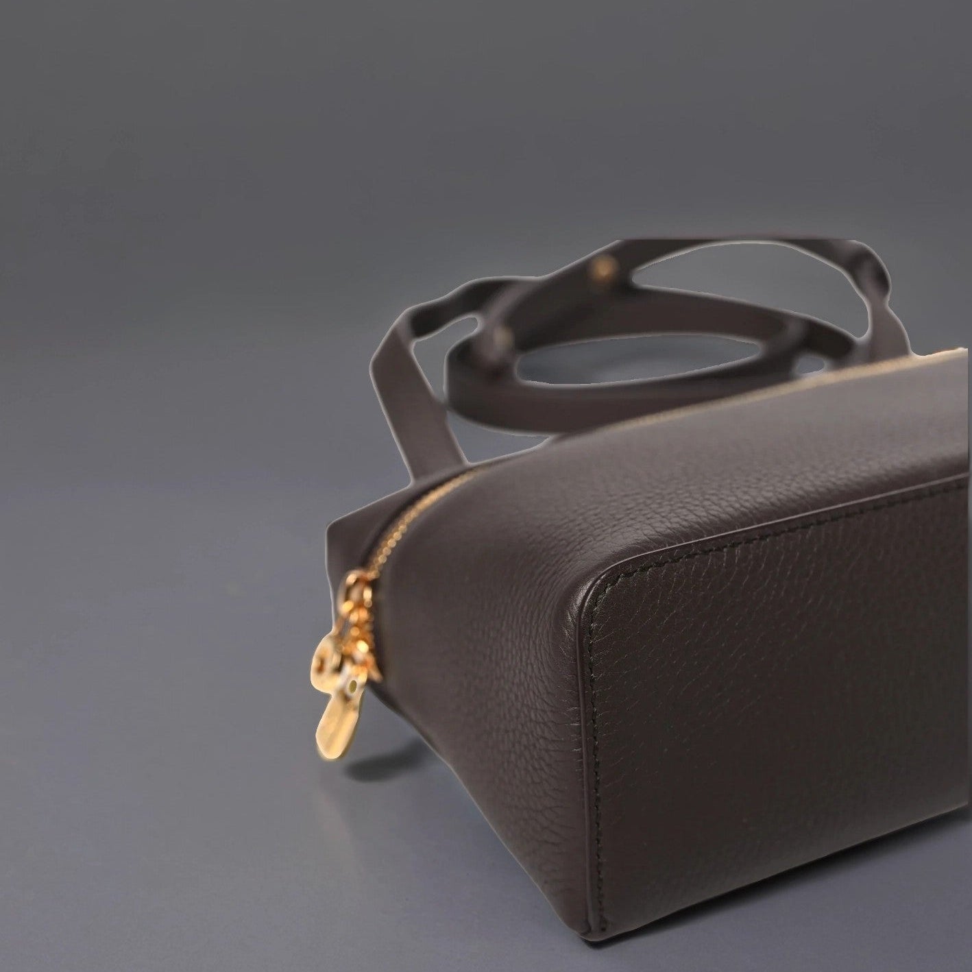 Loro Piana Grained Calfskin L19 Extra Pocket Pouch Dark Chocolate Liquorice