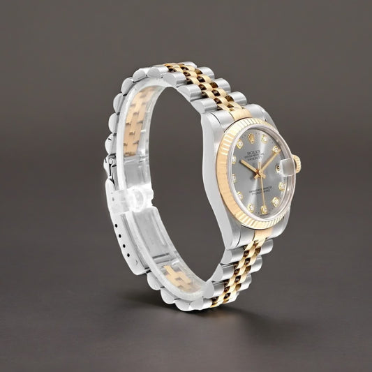 Rolex Datejust 26mm Steel Yellow Gold Slate Diamond Dial  Watch