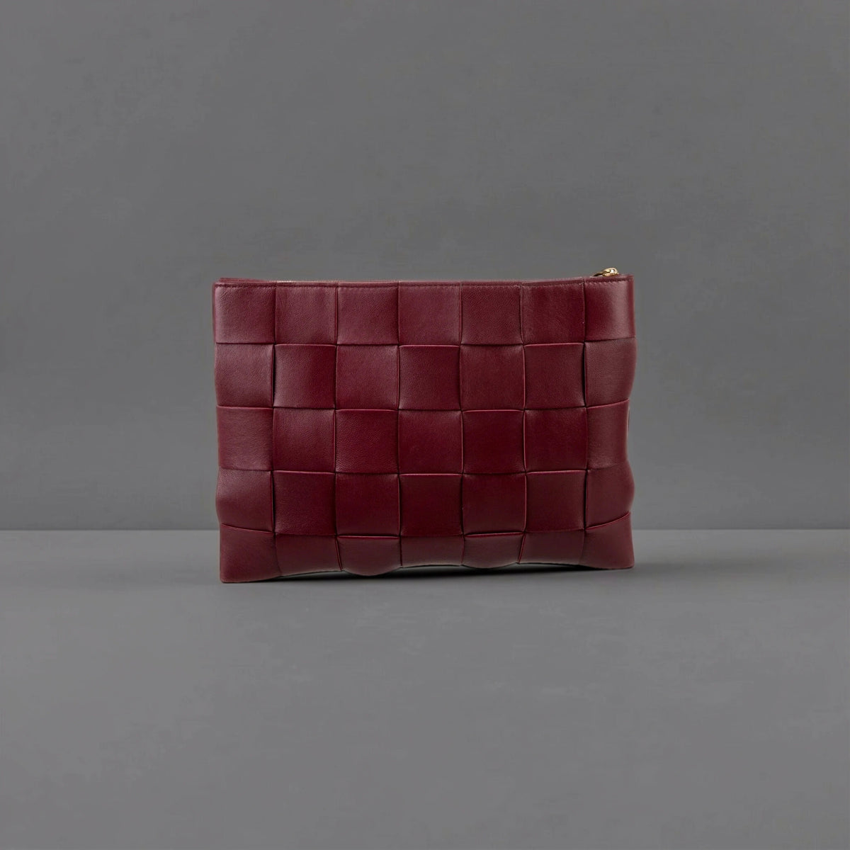 Nappa Intrecciato Cassette Clutch Burguandy