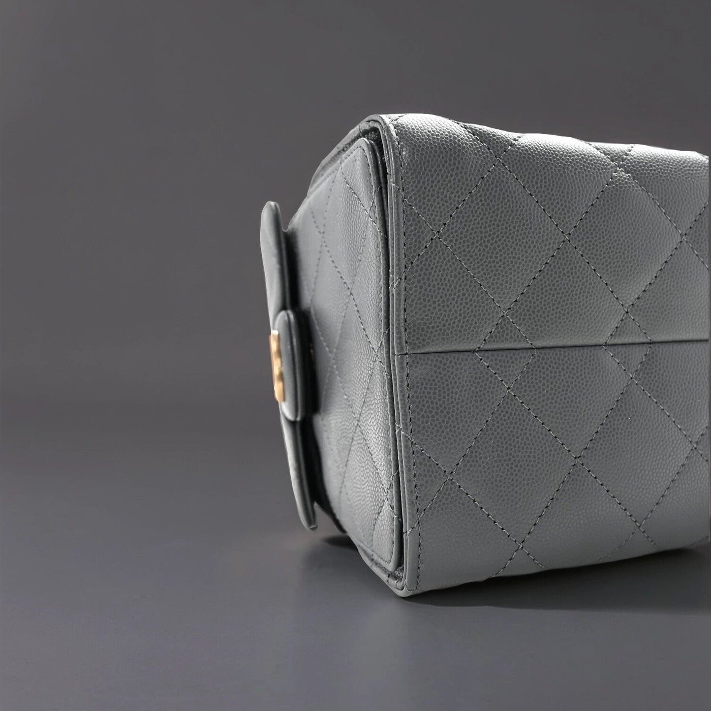 Caviar Quilted Small Chanel 25 Handbag Dark Grey