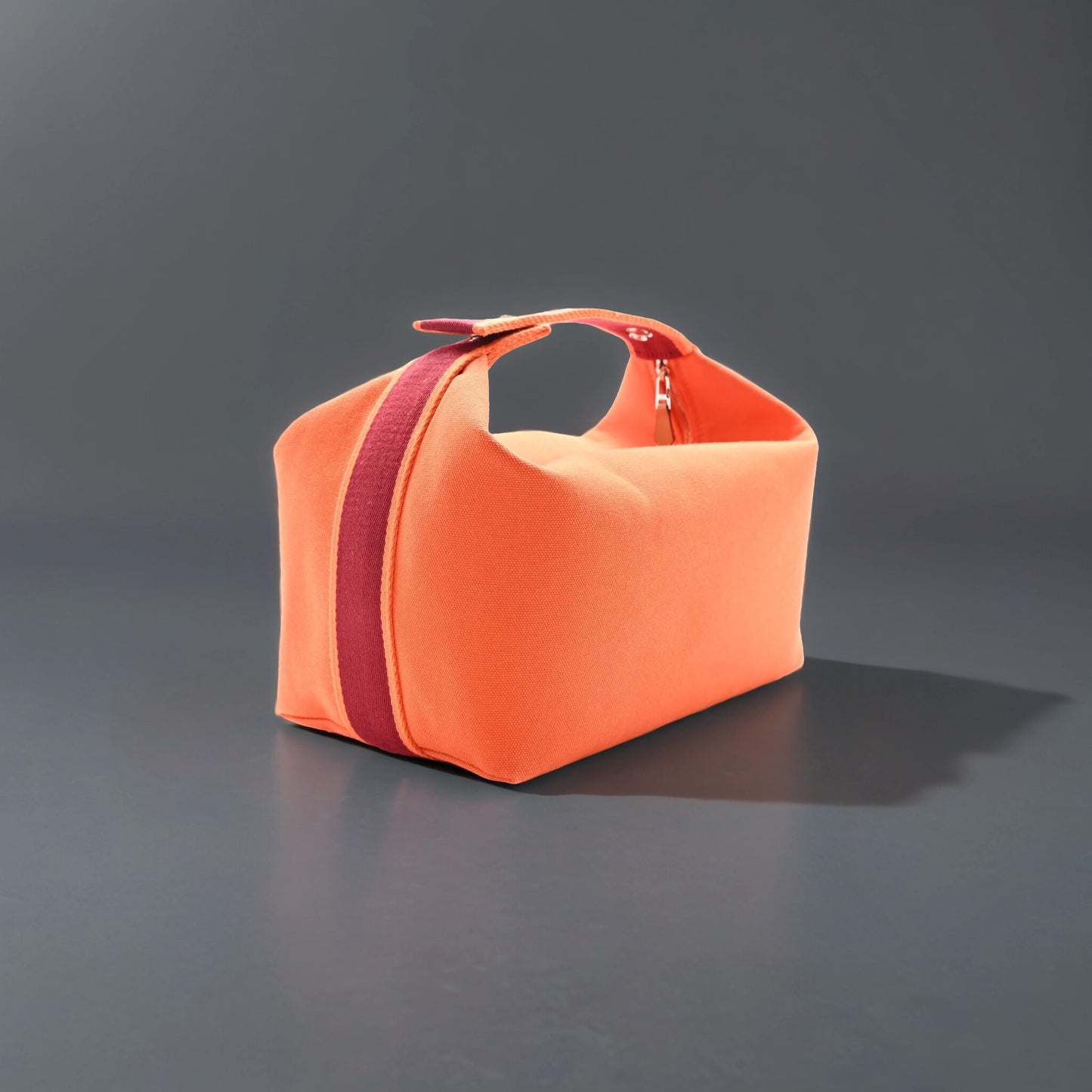 Canvas Large Bride-A-Brac Pouch Orange Feu Burgundy
