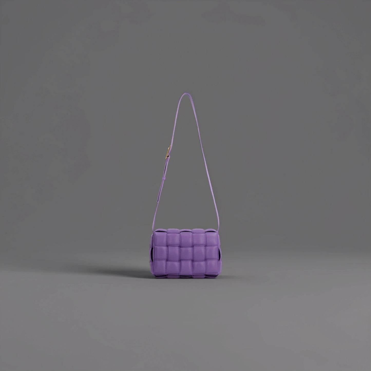 Nappa Maxi Intreccio Padded Cassette Crossbody Bag Purple