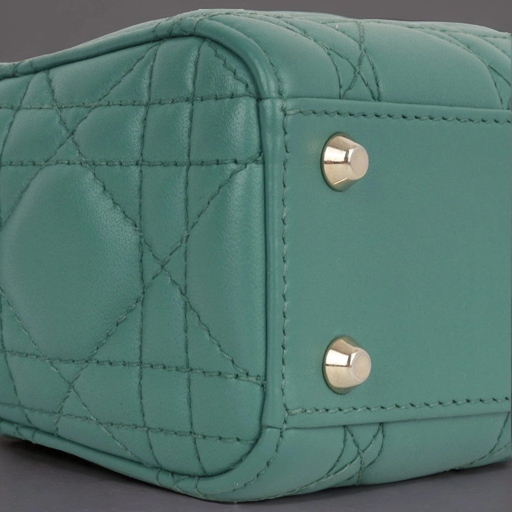 Lambskin Cannage Mini Lady Dior Green