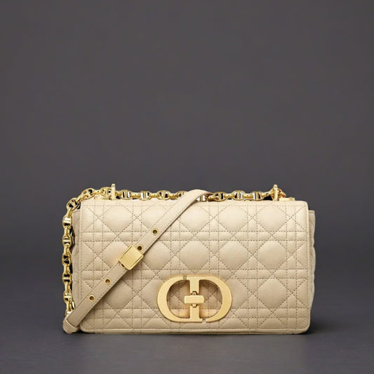 Medium Dior Caro Beige Bag