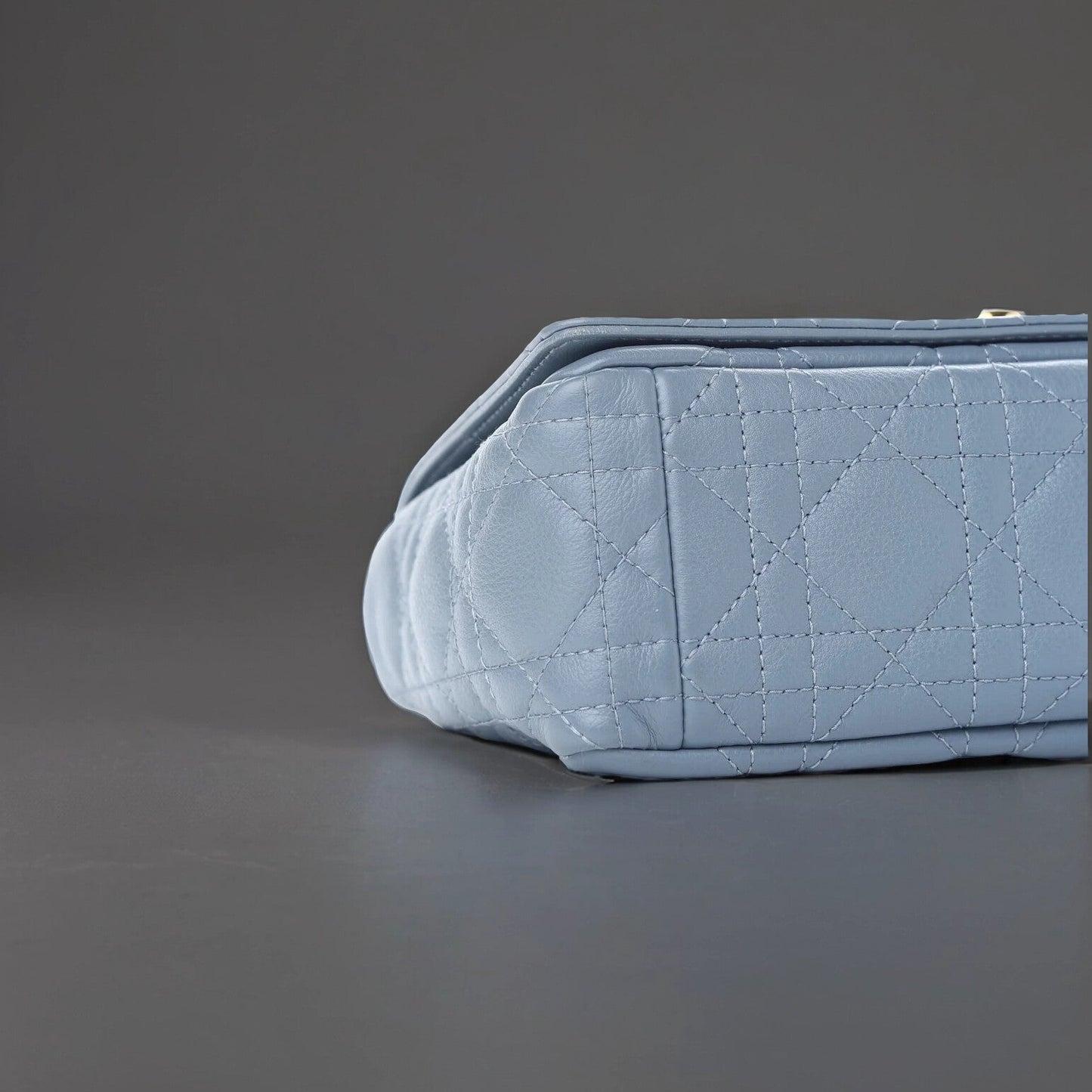 Calfskin Cannage Small Caro Bag Cloud Blue
