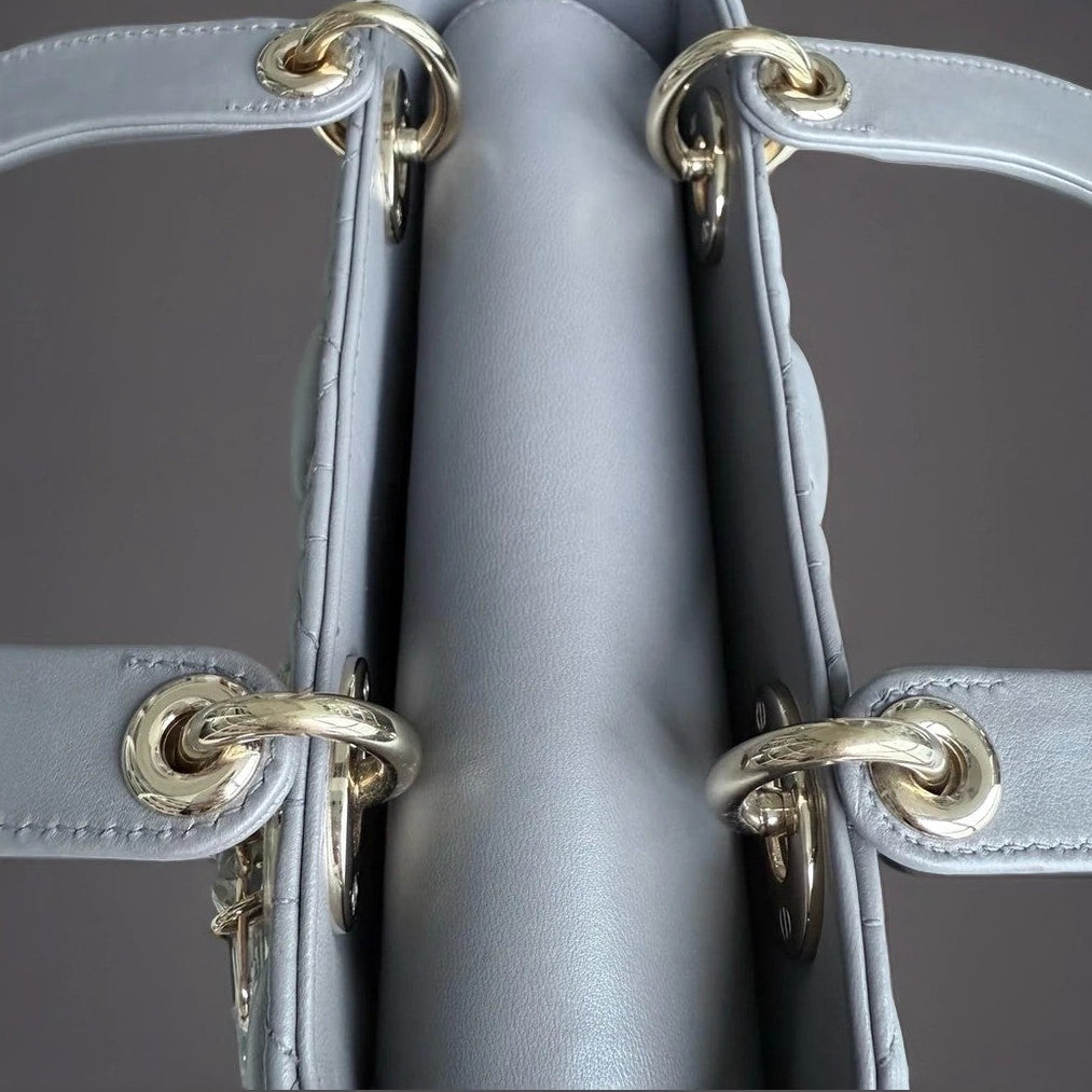 Lambskin Cannage Small My ABCDior Lady Dior Grey