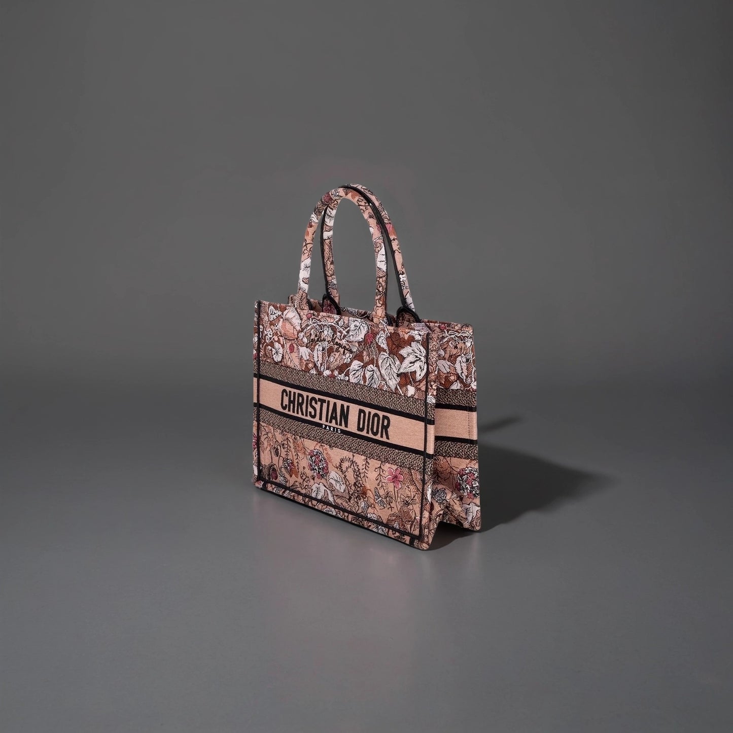 Christian Dior New Small Jardin Magique Book Tote Embroidered Power Pink Canvas