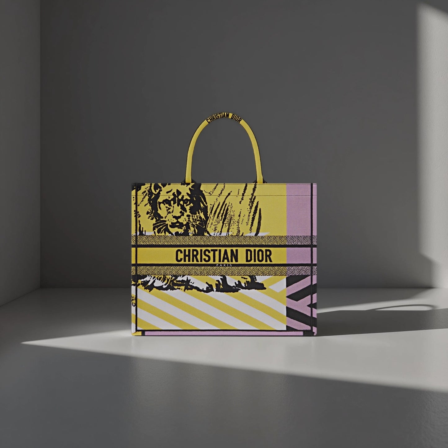 Canvas Embroidered Large Jungle Pop Book Tote yellow Multicolor