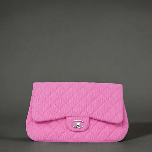 Mesh Flap Chain Shoulder Bag Pink