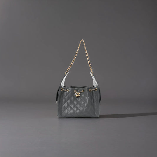 Caviar Quilted Small Chanel 25 Handbag Dark Grey