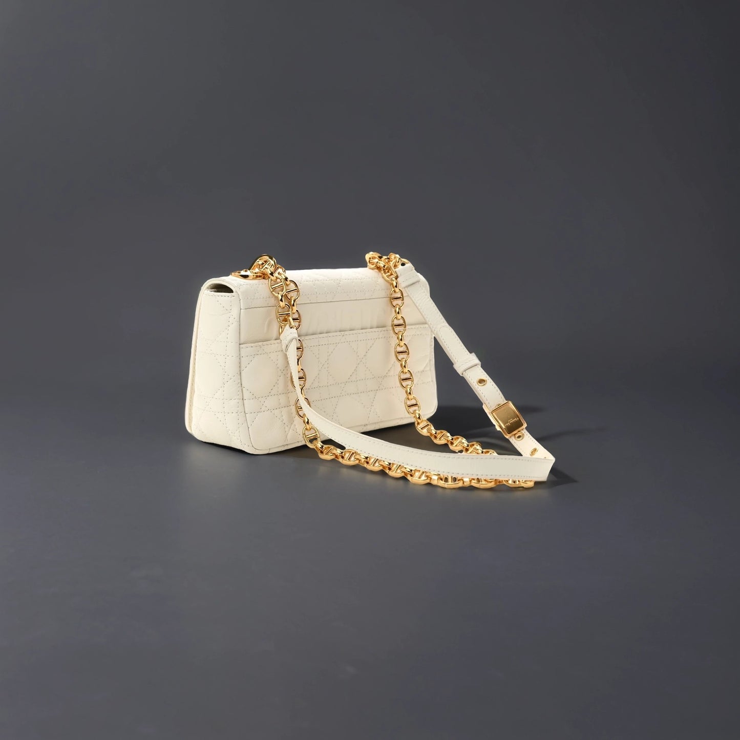 Lambskin Cannage Small Caro Bag Ivory