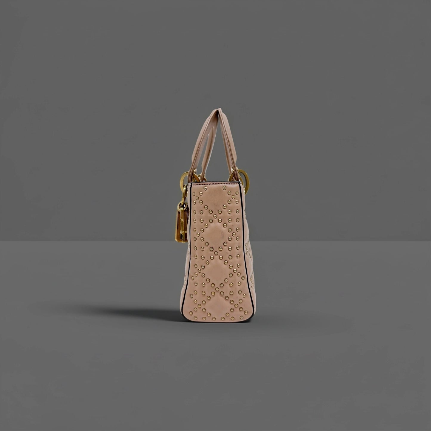 Supple Lady Dior Bag Cannage Studded Lambskin Small crossbody bag Soft Dusty Pink