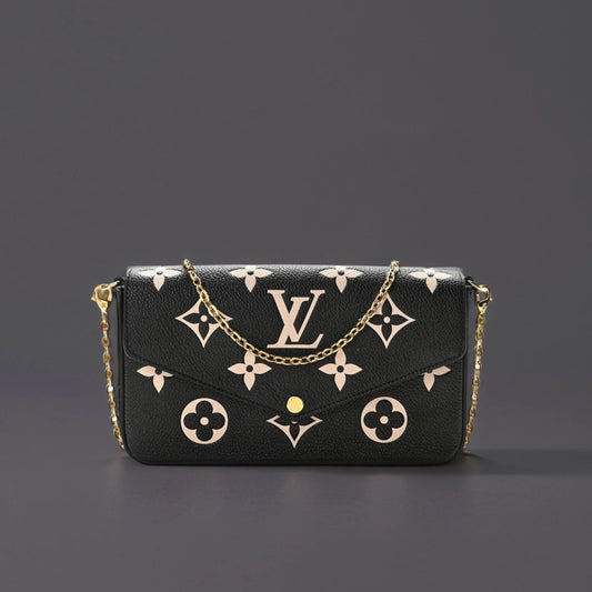 Empreinte Monogram Giant Felicie Pochette Black Beige