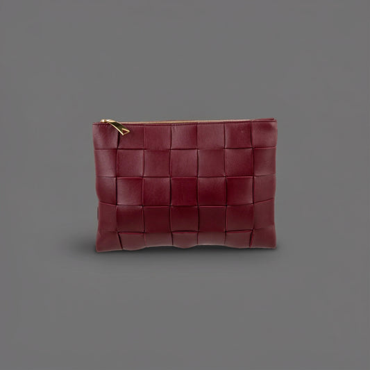 Nappa Intrecciato Cassette Clutch Burguandy