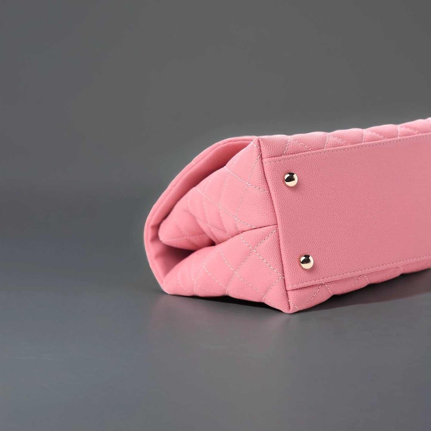 Caviar Quilted Small Coco Handle Flap Pink