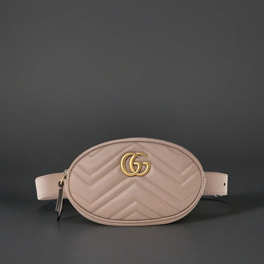 Calfskin Matelasse GG Marmont Belt Bag 85 34 Porcelain Rose