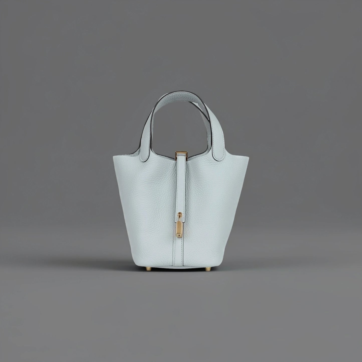 Taurillon Clemence Picotin Lock 18 PM Blue Pale Gold Hardwear