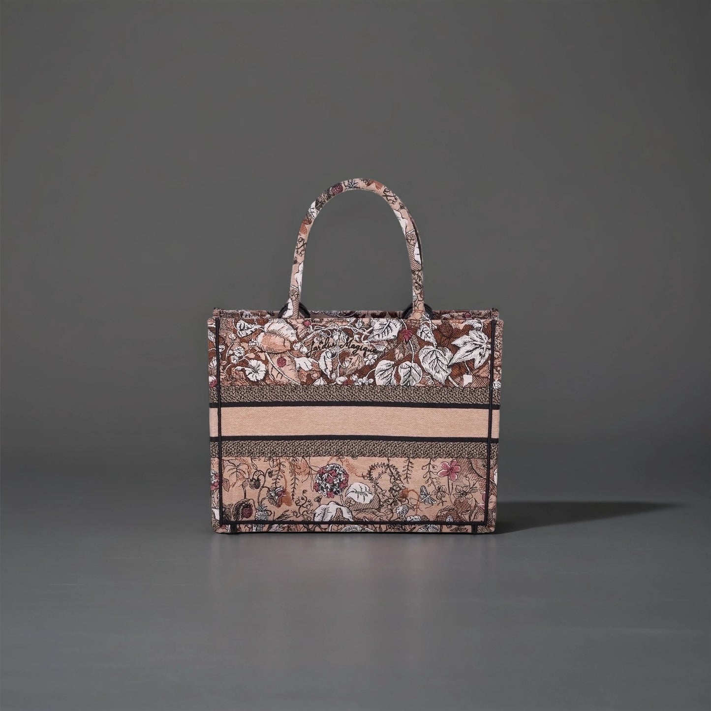 Christian Dior New Small Jardin Magique Book Tote Embroidered Power Pink Canvas