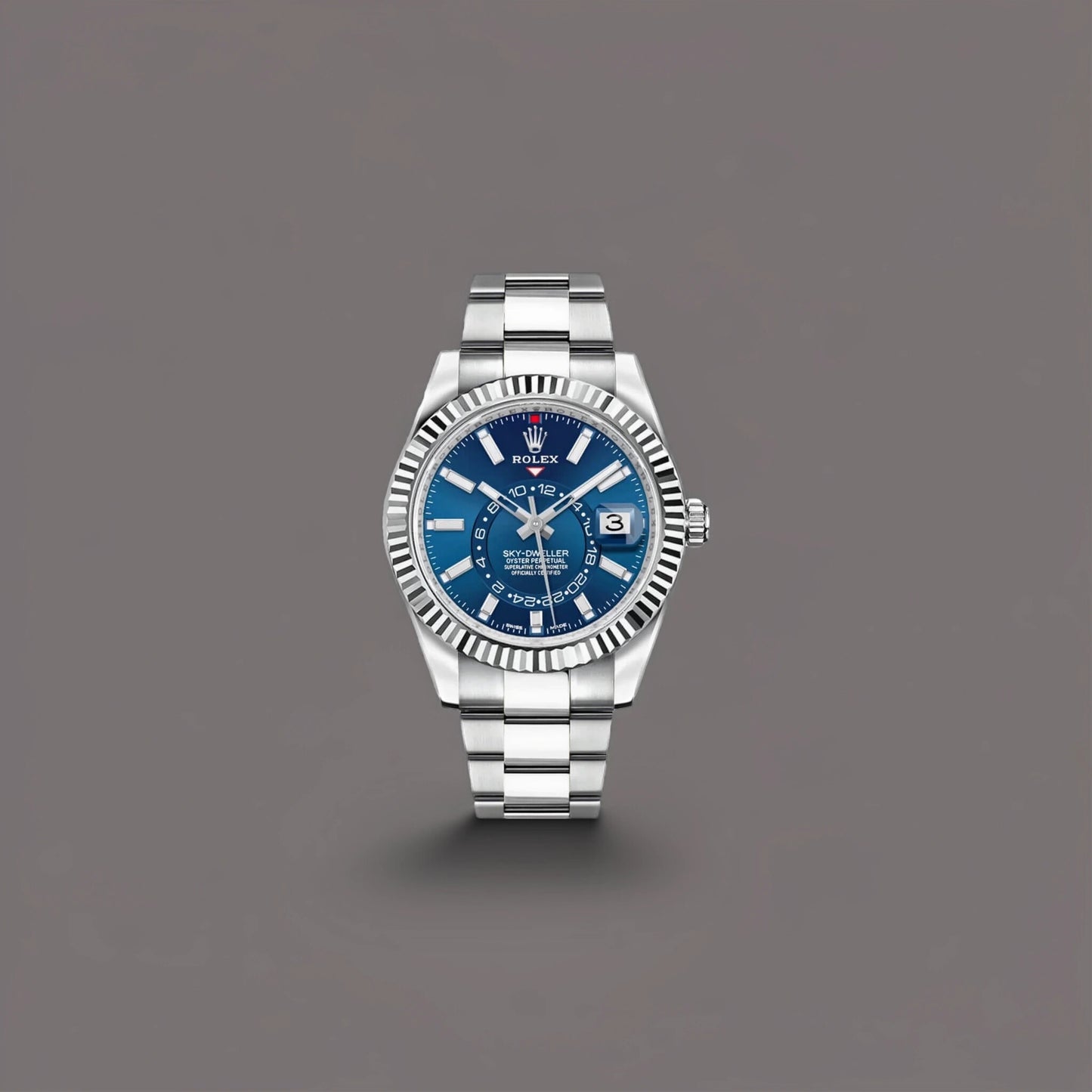 Rolex Sky-Dweller Blue Dial Steel White Gold Mens Watch