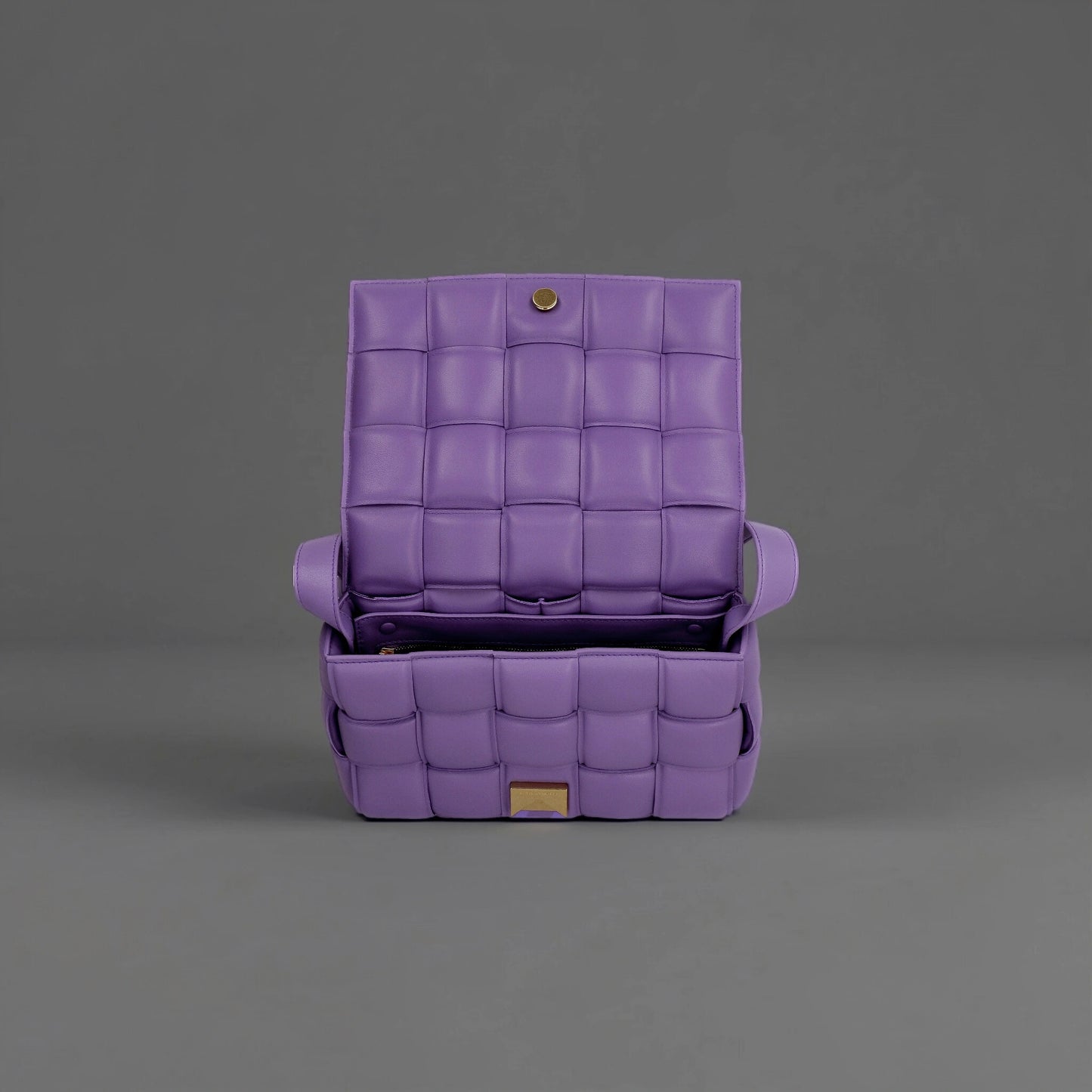 Nappa Maxi Intreccio Padded Cassette Crossbody Bag Purple