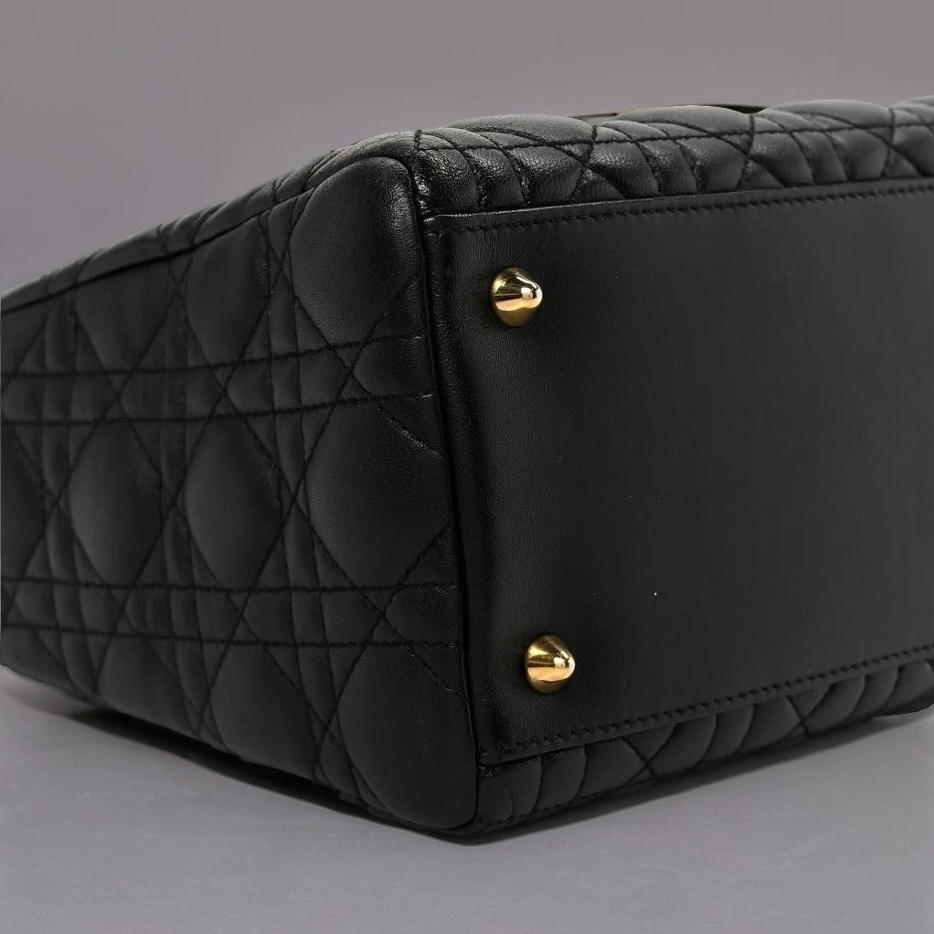 Lambskin Cannage Medium Lady Dior Black