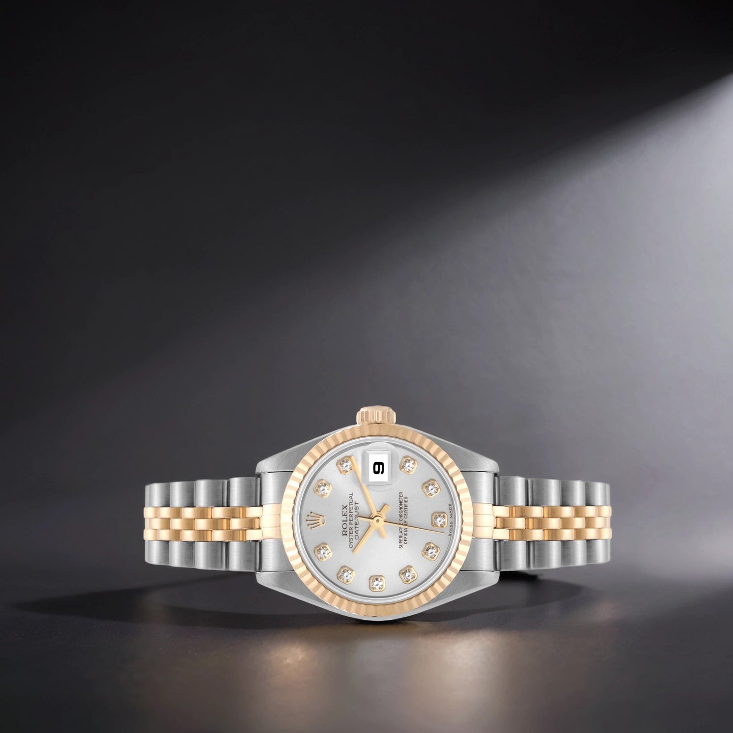 Rolex Datejust 26mm Steel Yellow Gold Slate Diamond Dial  Watch