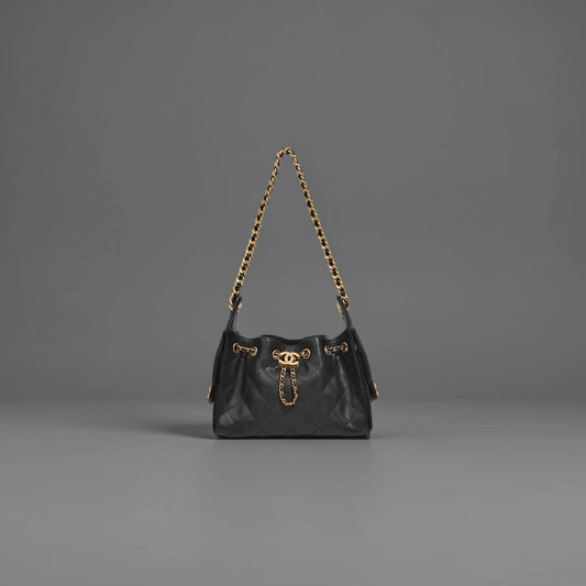 Caviar Quilted Mini Chanel 25 Handbag Black