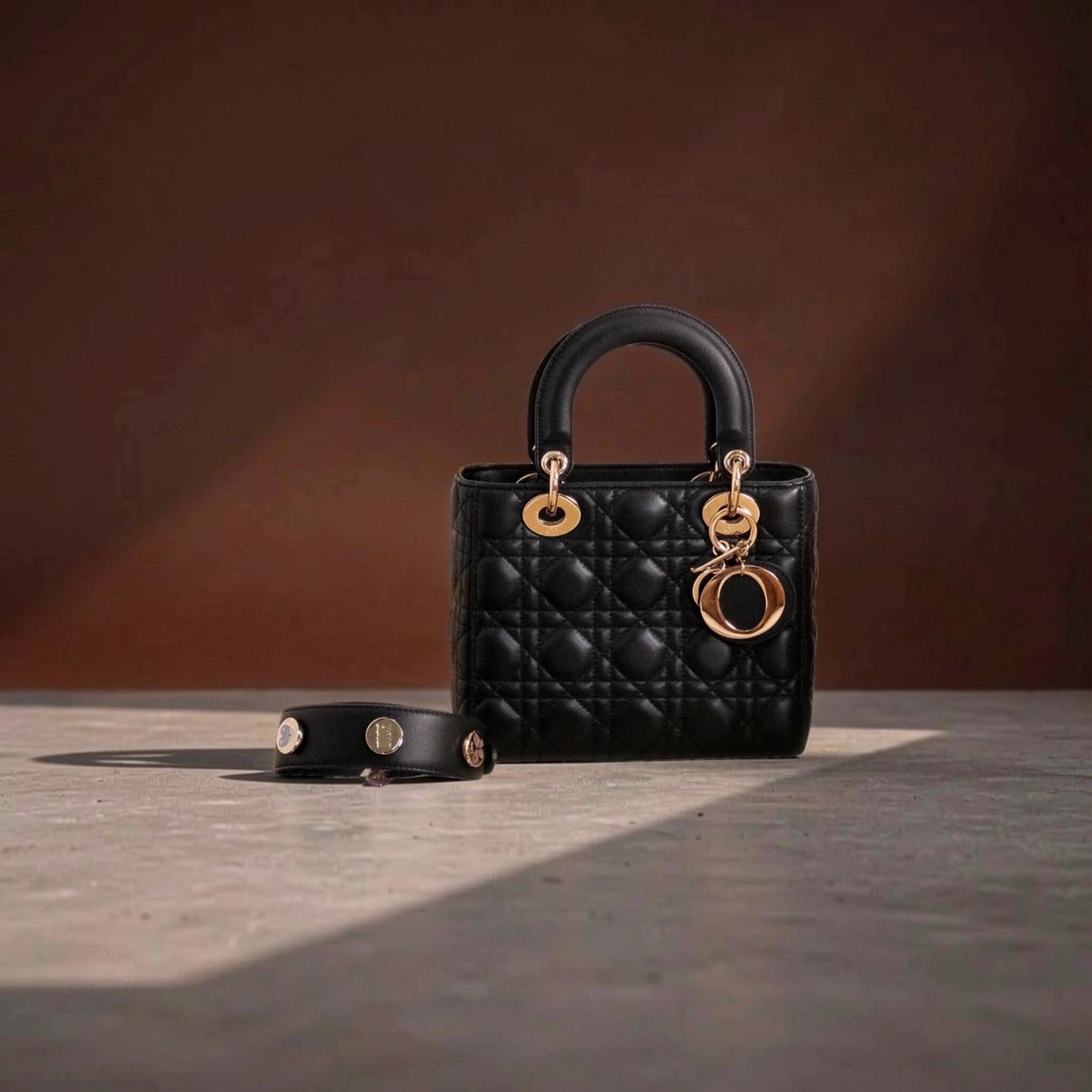 Lambskin Cannage Small My ABCDior Lady Dior Black