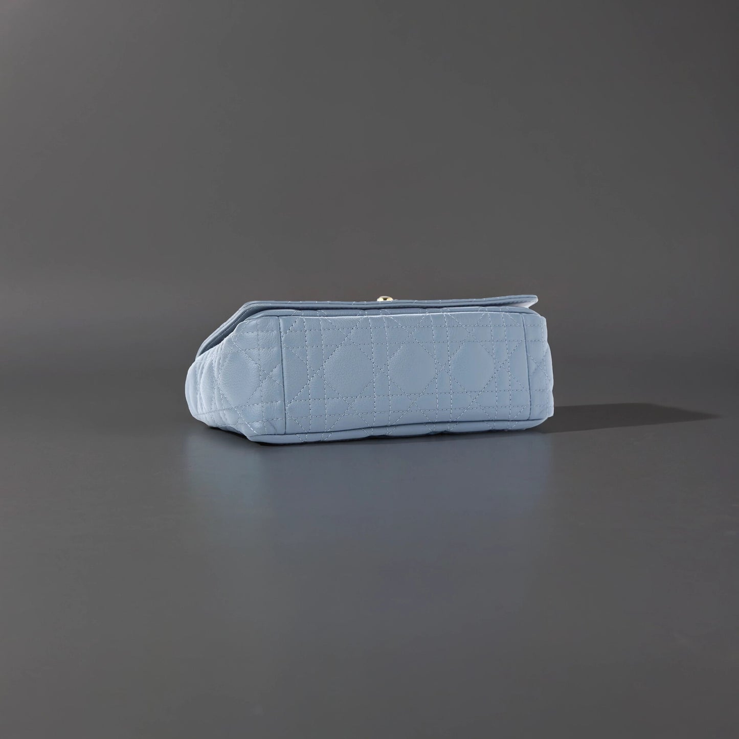 Calfskin Cannage Small Caro Bag Cloud Blue