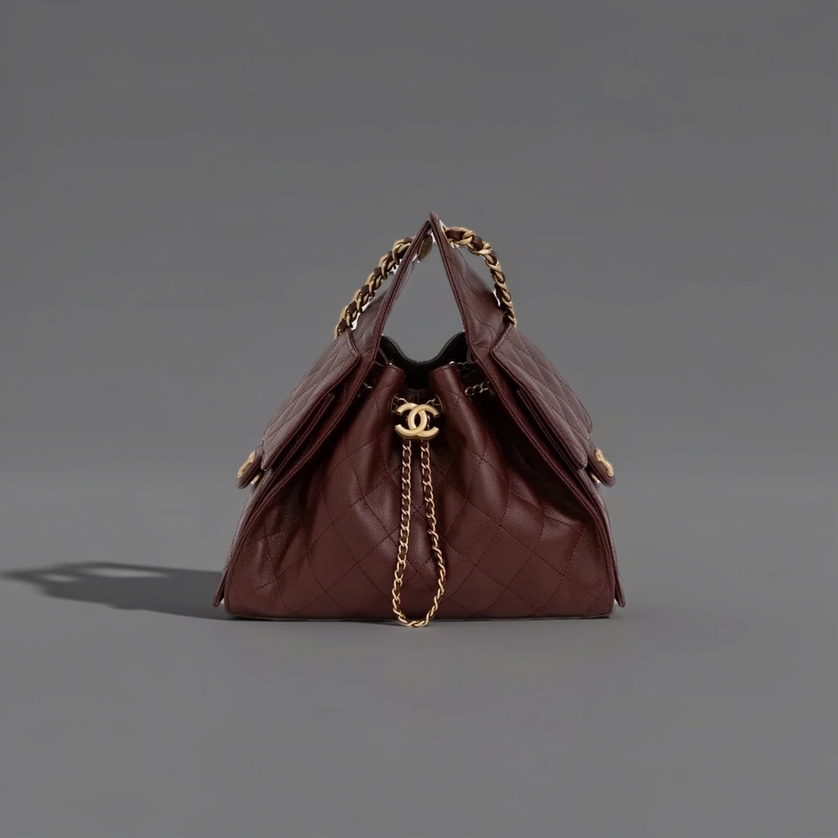 Caviar Quilted Small Chanel 25 Handbag Burgundy